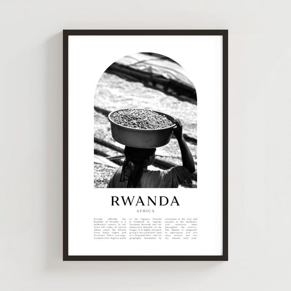 Rwanda Travel Poster Print Wall Art Africa City Gift Decor Af95m