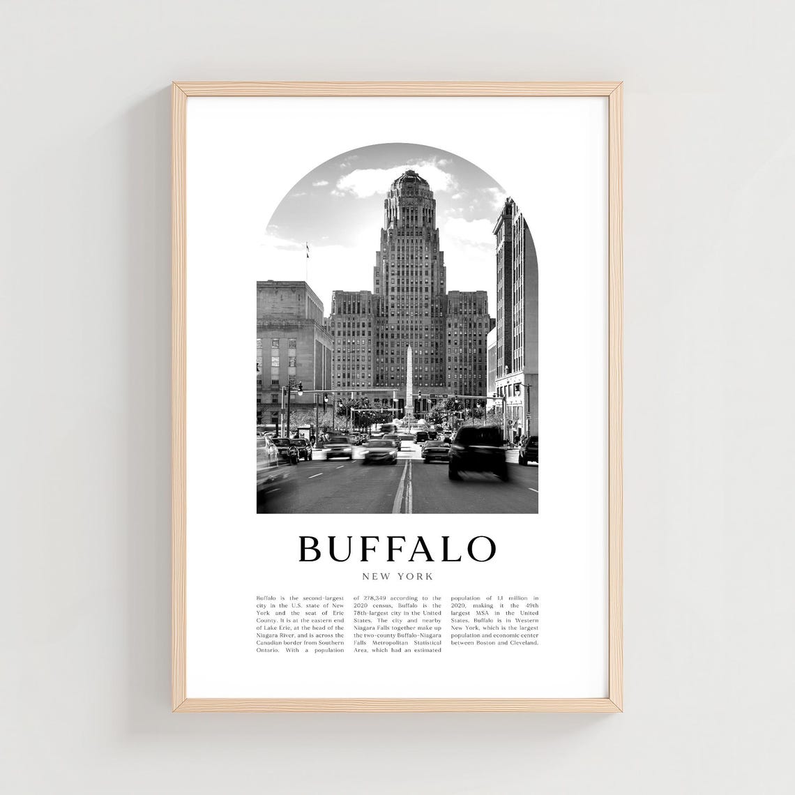 Buffalo Travel Poster Print Wall Art New York City Gift Decor Us73m