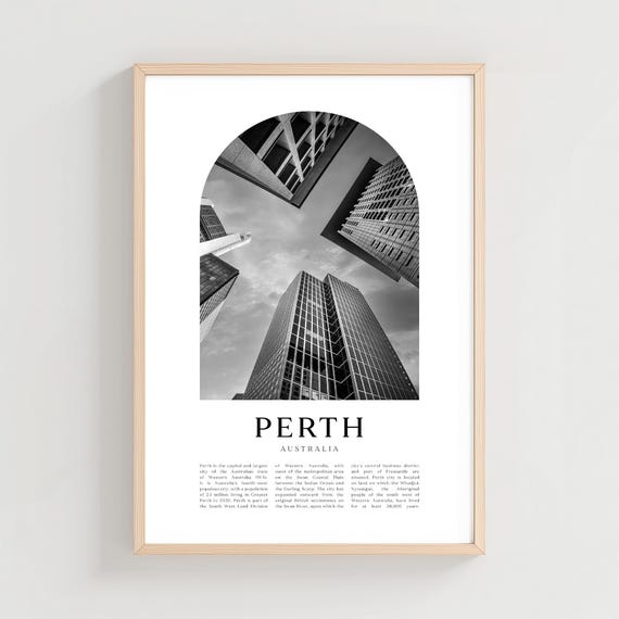 Perth Travel Poster Print Wall Art Australia City Gift Decor Cn05m