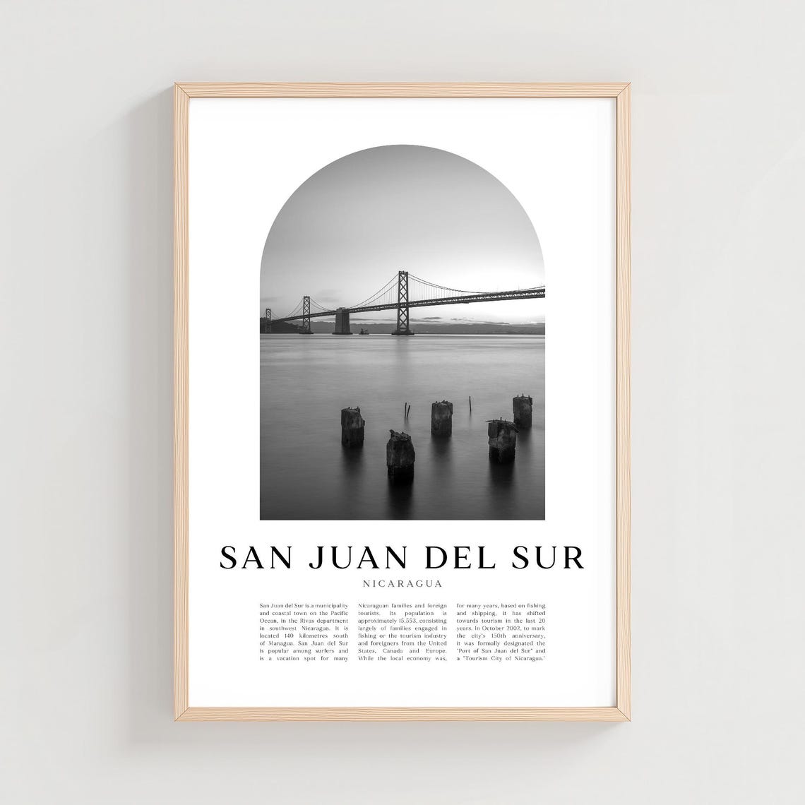 San Juan del Sur Nicaragua Suspension Bridge Dusk Photo Print