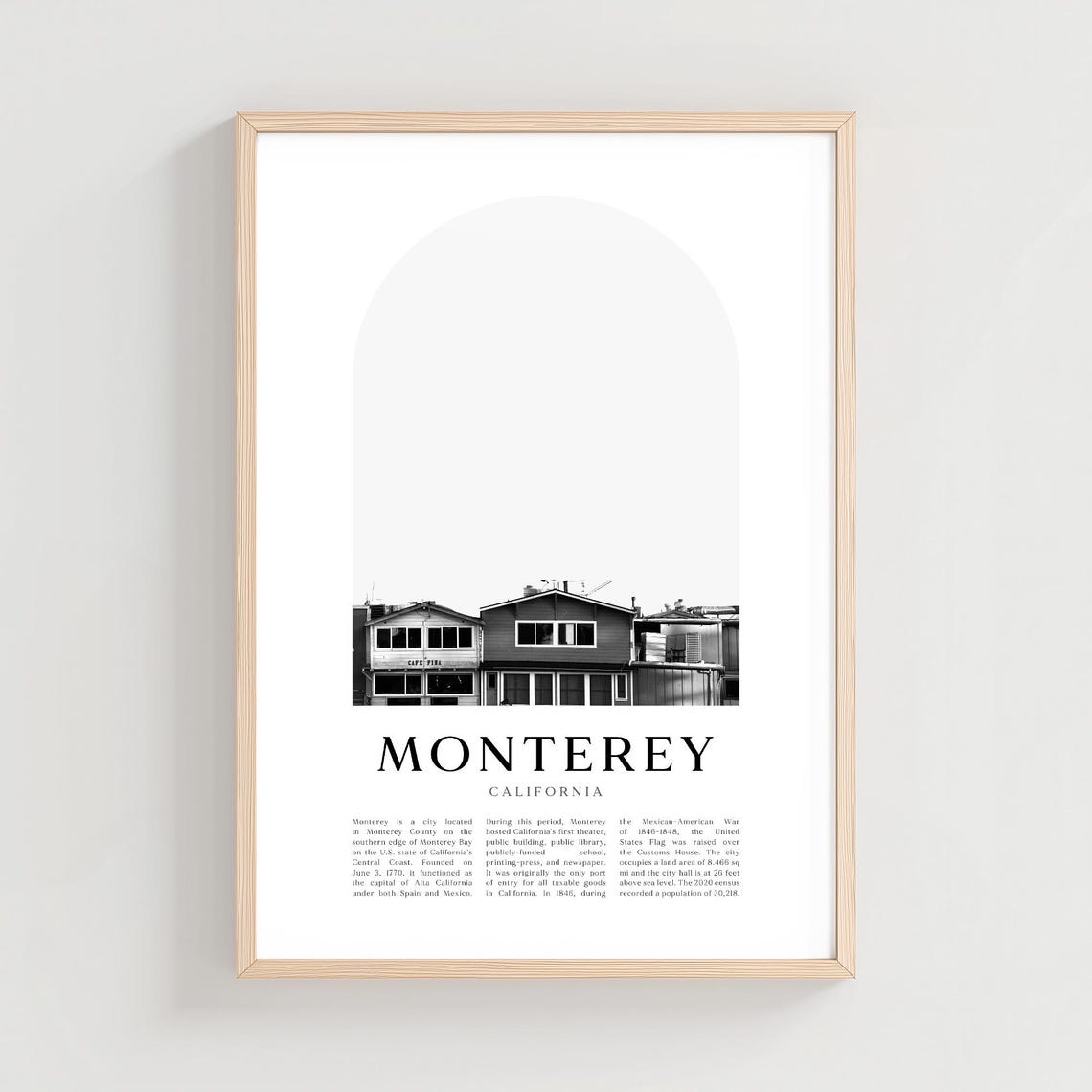 Monterey California Historic Waterfront Buildings Photo Poster