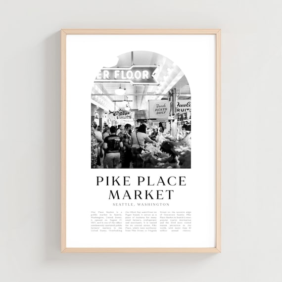 Pike Place Market Seattle Washington Historic Interior Photo Poster