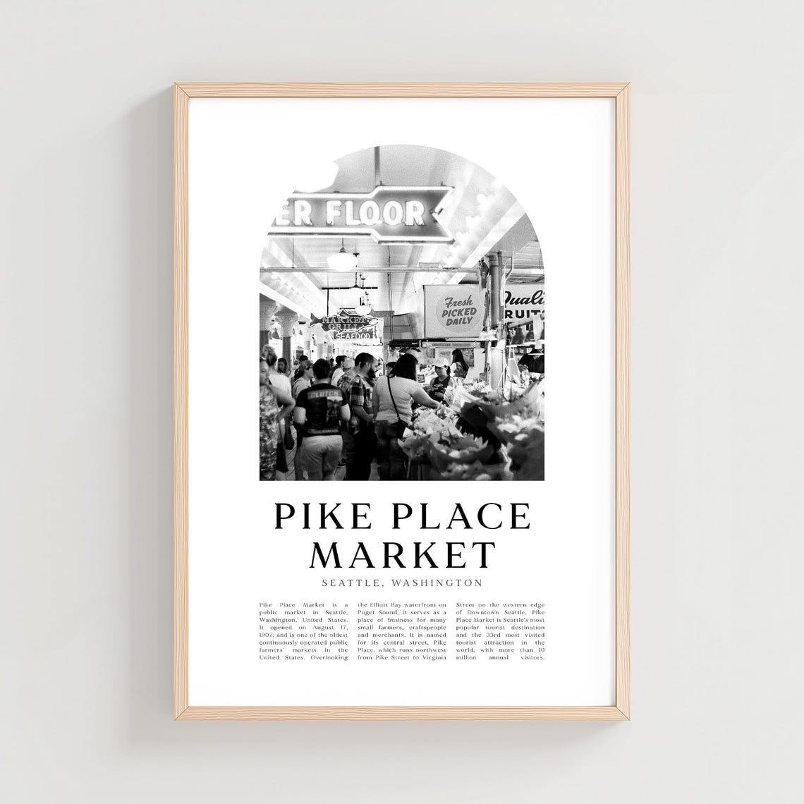 Pike Place Market Seattle Washington Historic Interior Photo Poster