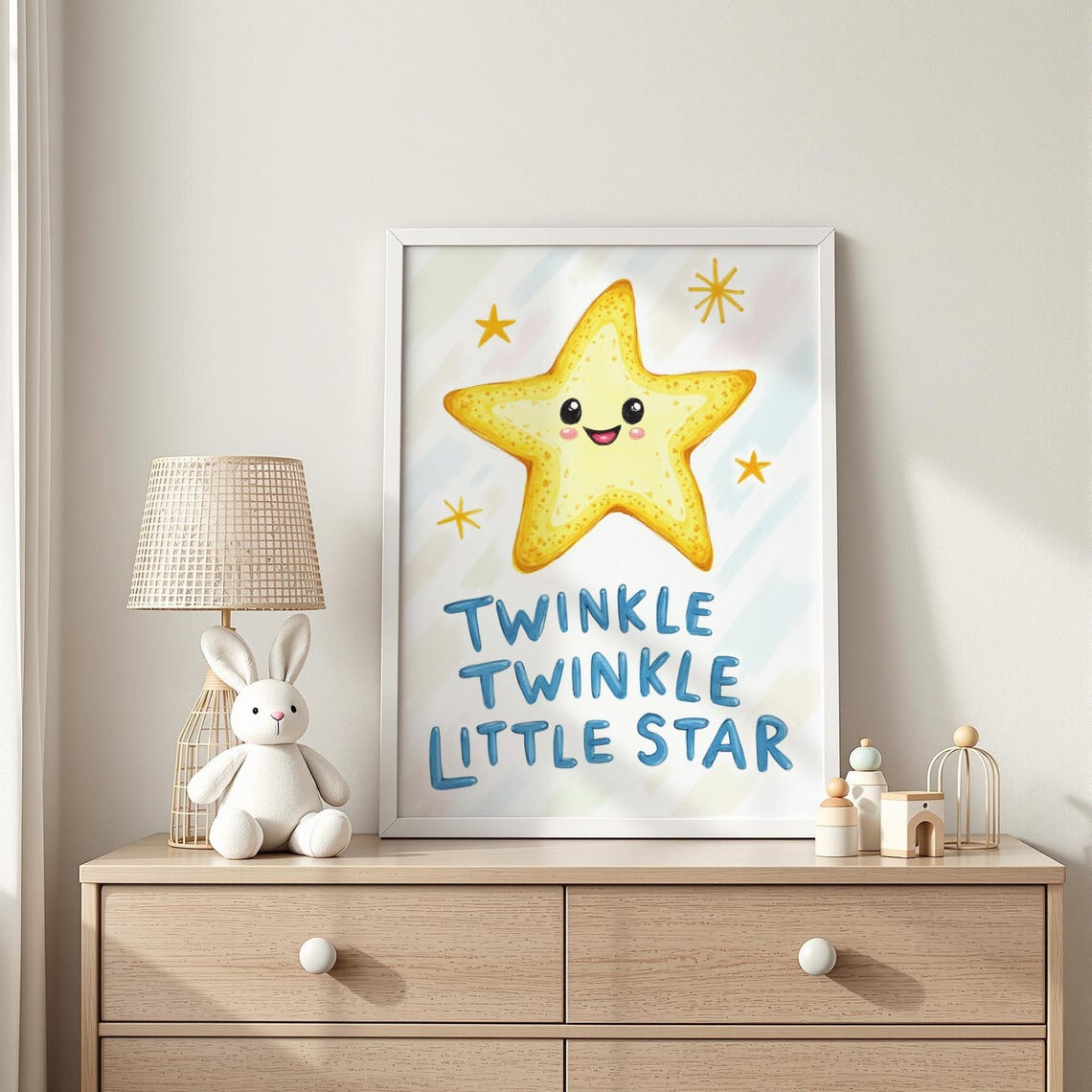 Twinkle Twinkle Little Star Cute Nursery Quote Art Print Gift