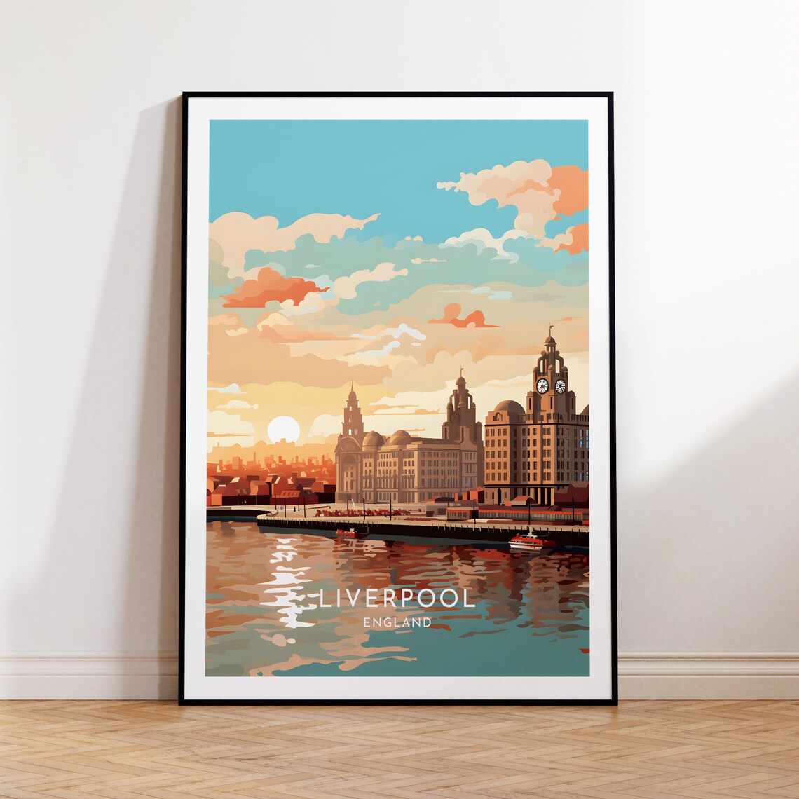 Liverpool Travel Poster, England Home Decor Print