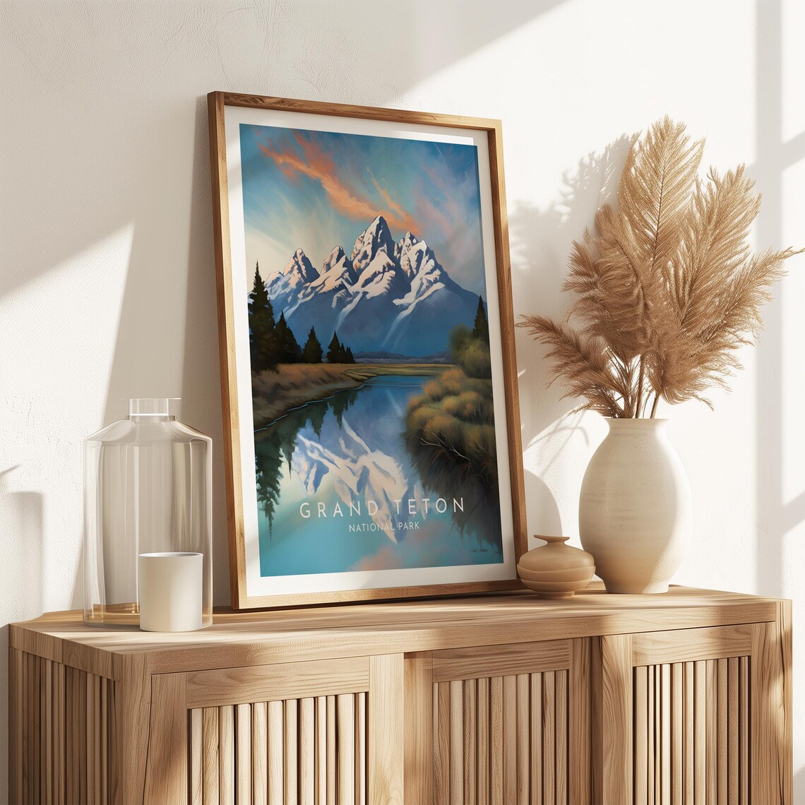 Grand Teton Travel Poster, Wyoming Landscape Print - Image 2