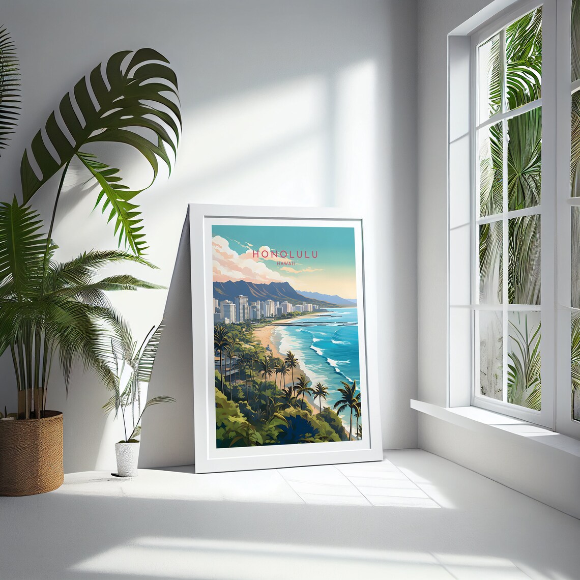 Honolulu Travel Poster, Hawaii Home Decor Print - Image 4