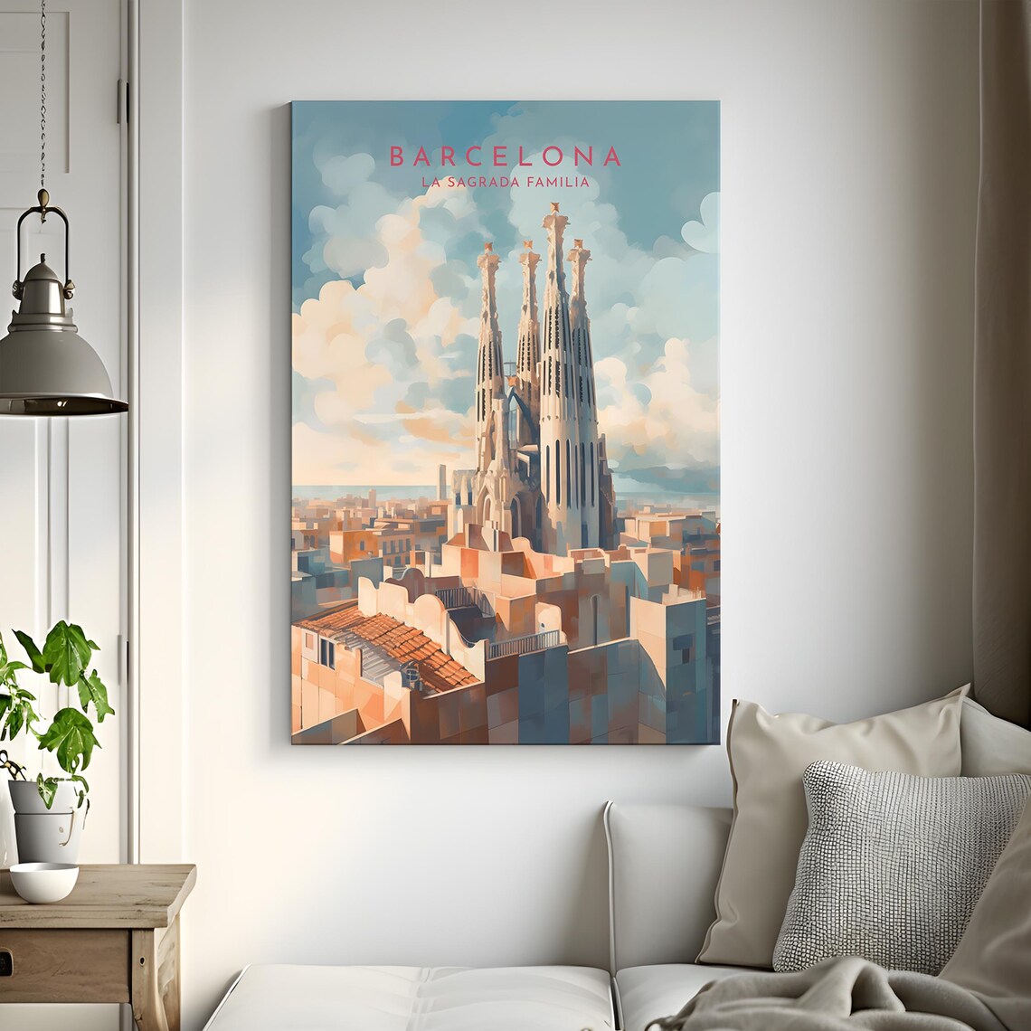 Barcelona Travel Poster, La Sagrada Familia Spain - Image 3