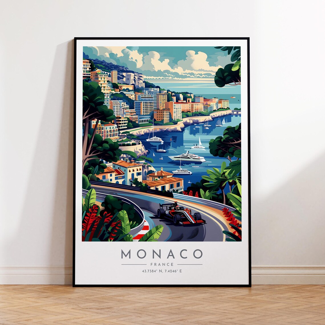 Monaco Travel Poster, France Place Print