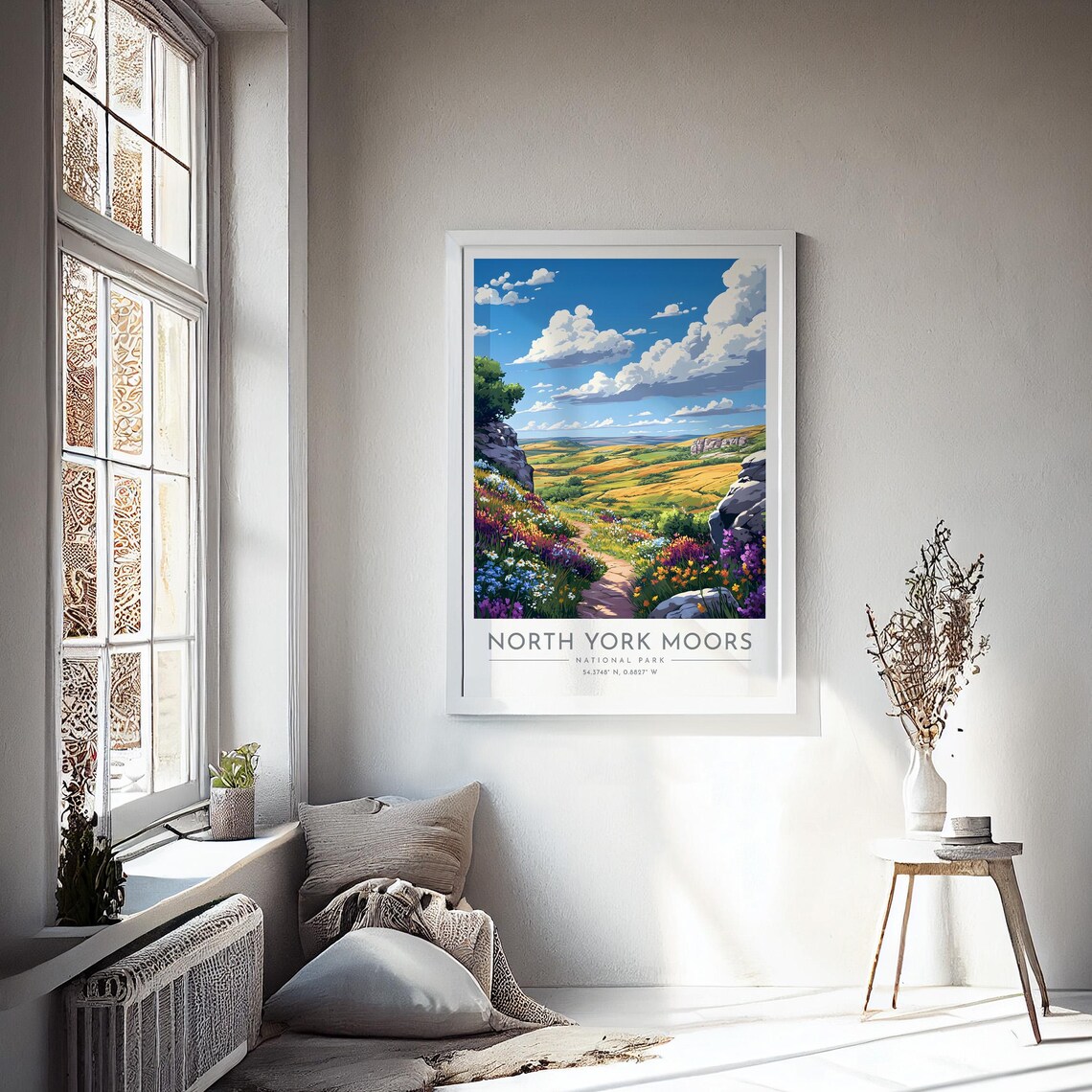 North York Moors Blooming Wildflowers Rocky Path Travel Poster - Image 4