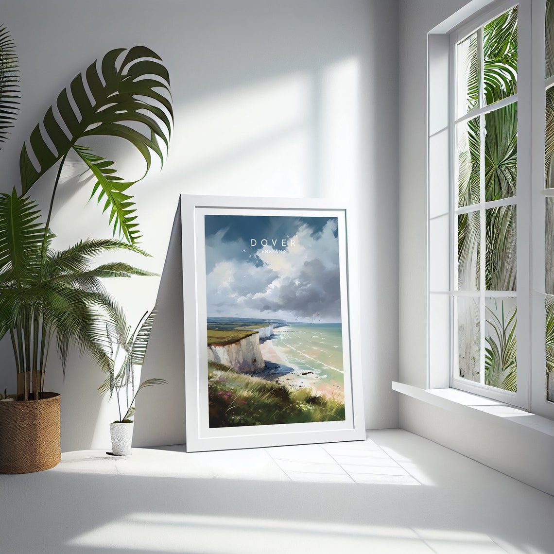 Dover England White Cliffs Sunny Day Wildflowers Travel Poster - Image 4