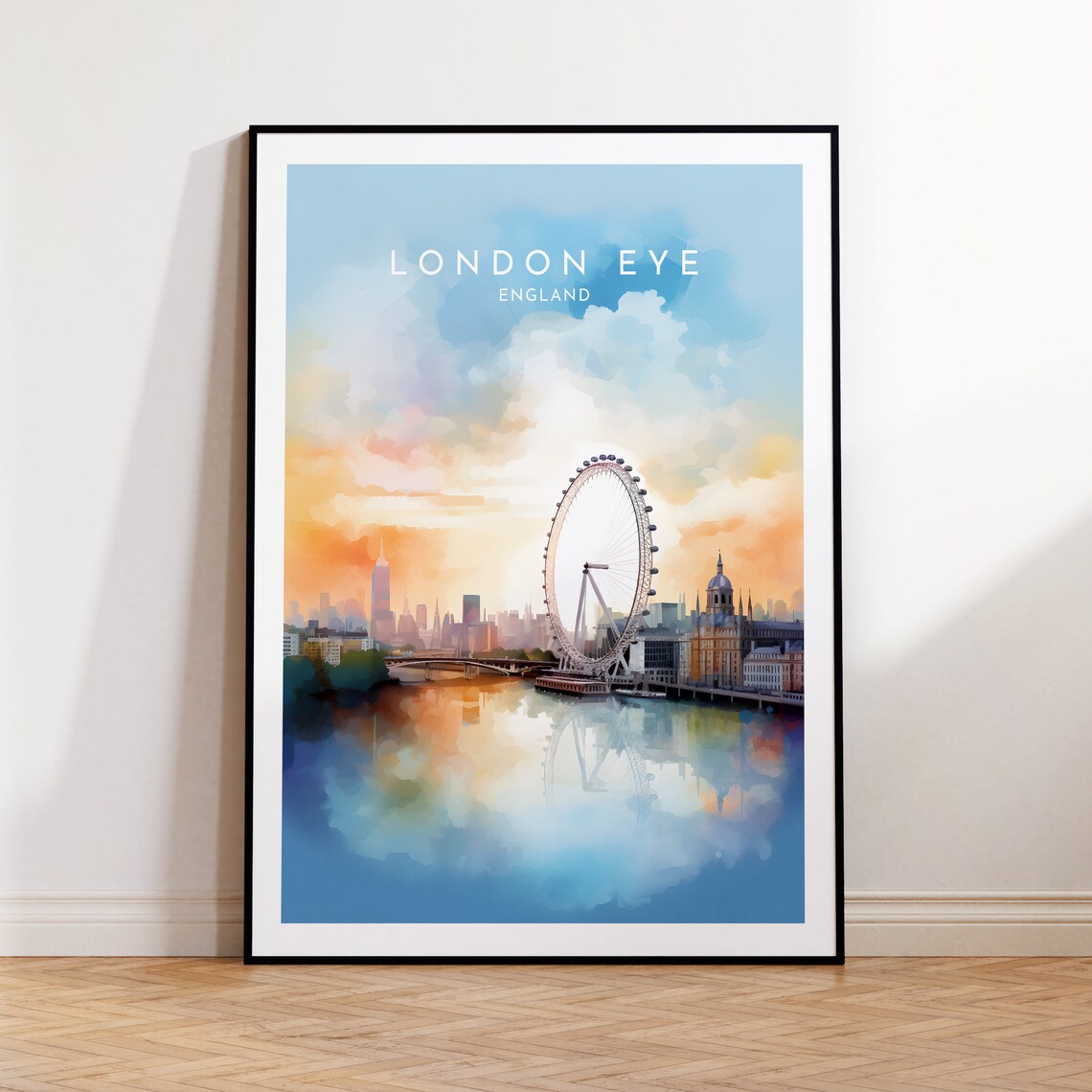 London Eye England Travel Poster, Home Decor