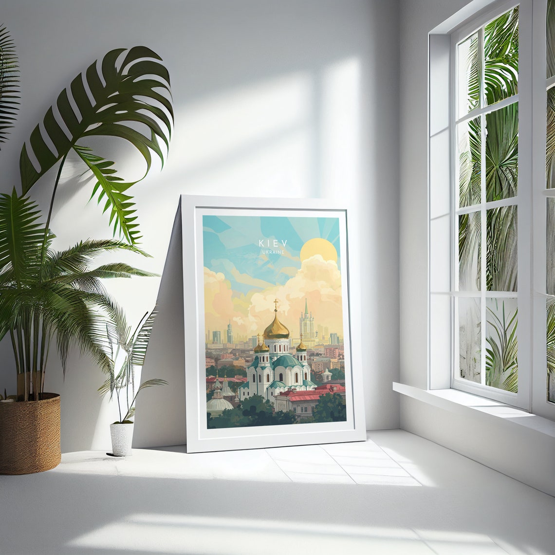 Kiev Ukraine Golden Dome Cathedral Warm Sun Cityscape Poster - Image 4