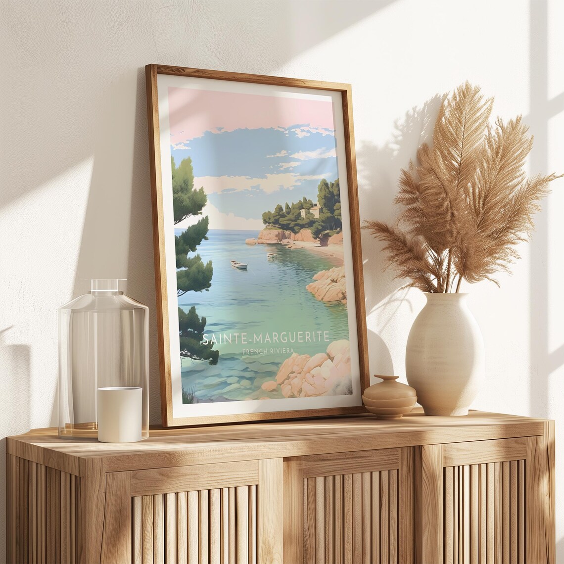 Sainte Marguerite French Riviera Cove Sailboat Calm Sea Poster - Image 2