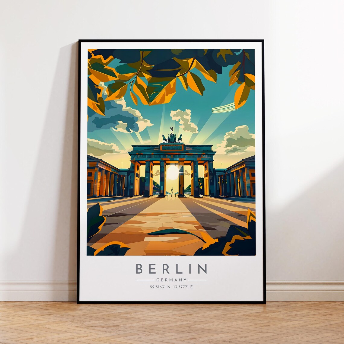 Berlin Germany Brandenburg Gate Sunrise Landmark Historic Poster