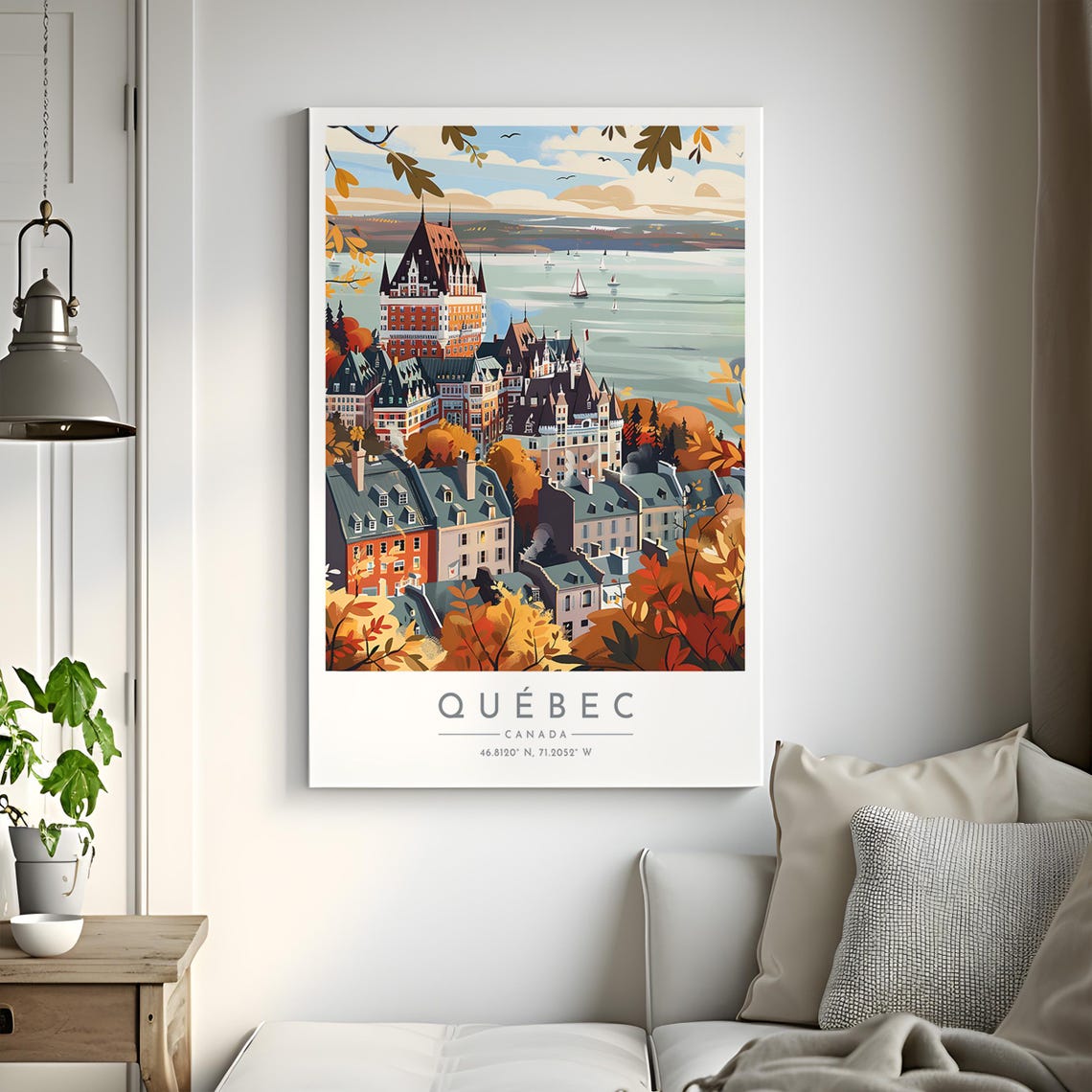 Quebec Canada Autumn Chateau Frontenac Waterfront Old Town Poster - Image 2