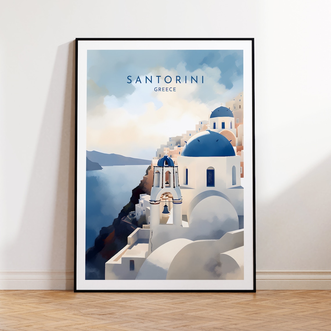 Santorini Travel Print, Greece Home Decor Poster