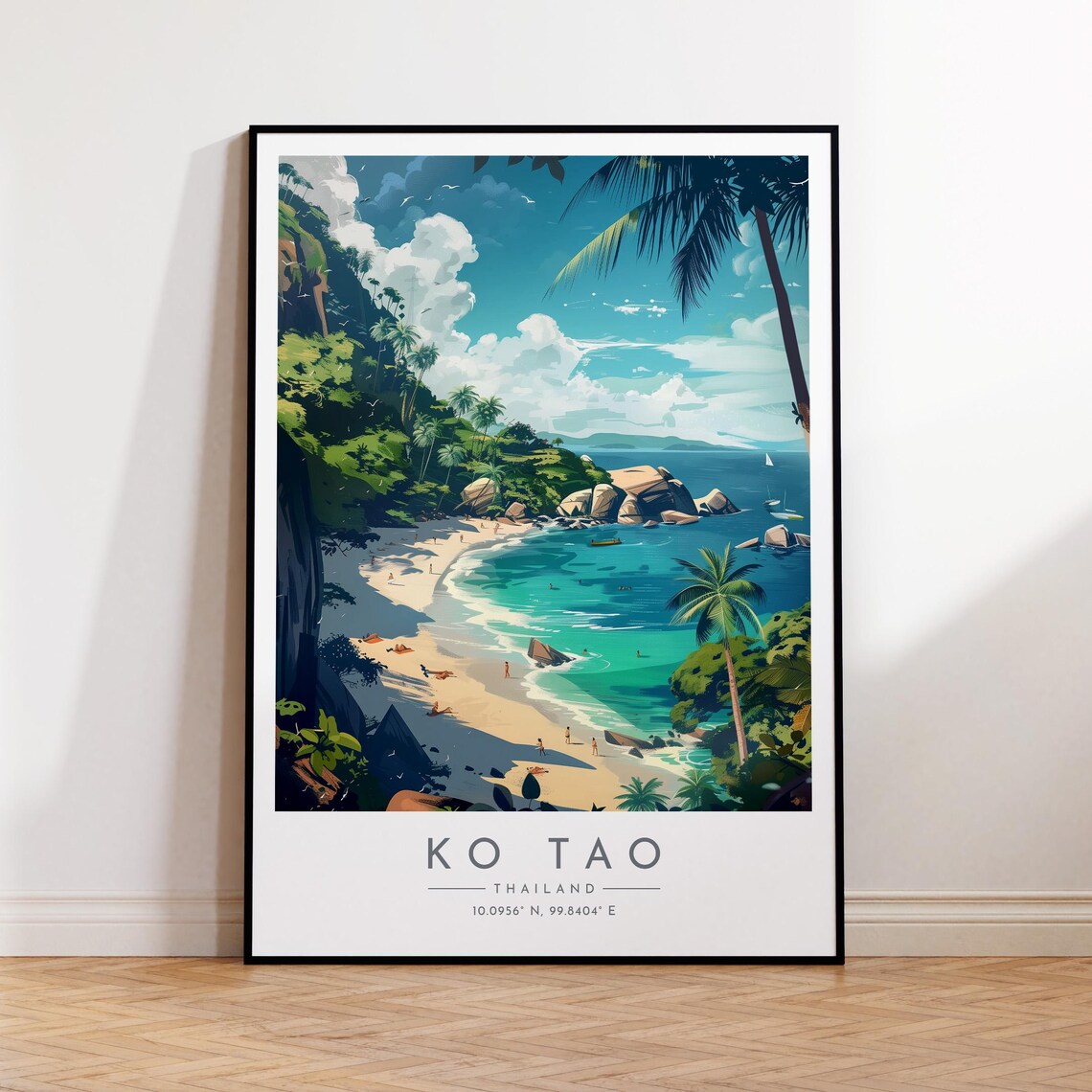 Ko Tao Travel Poster, Thailand Island Travel Poster