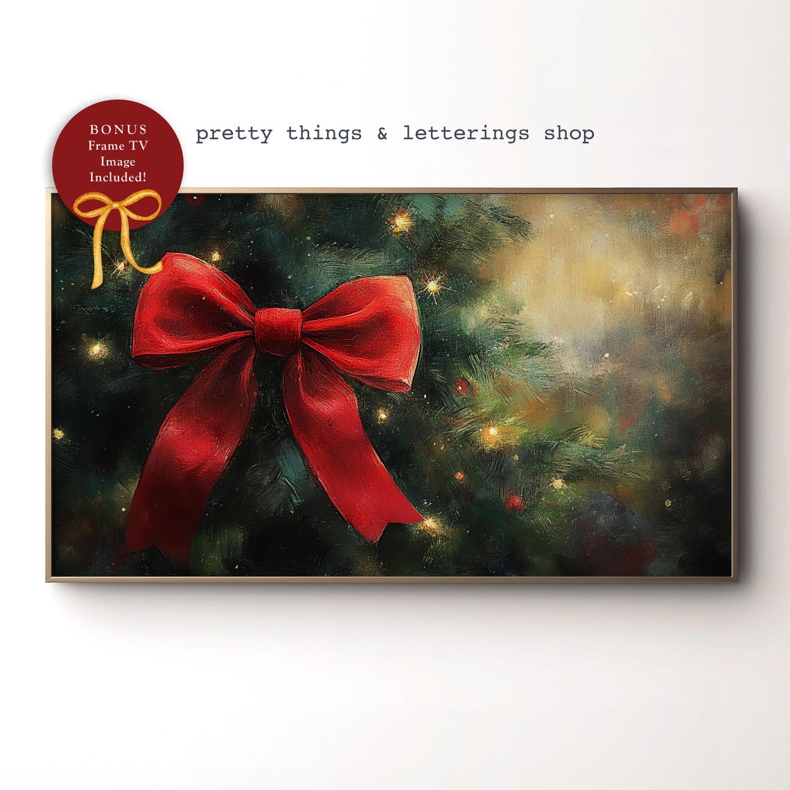 Christmas Tree Red Bow Holiday Decor