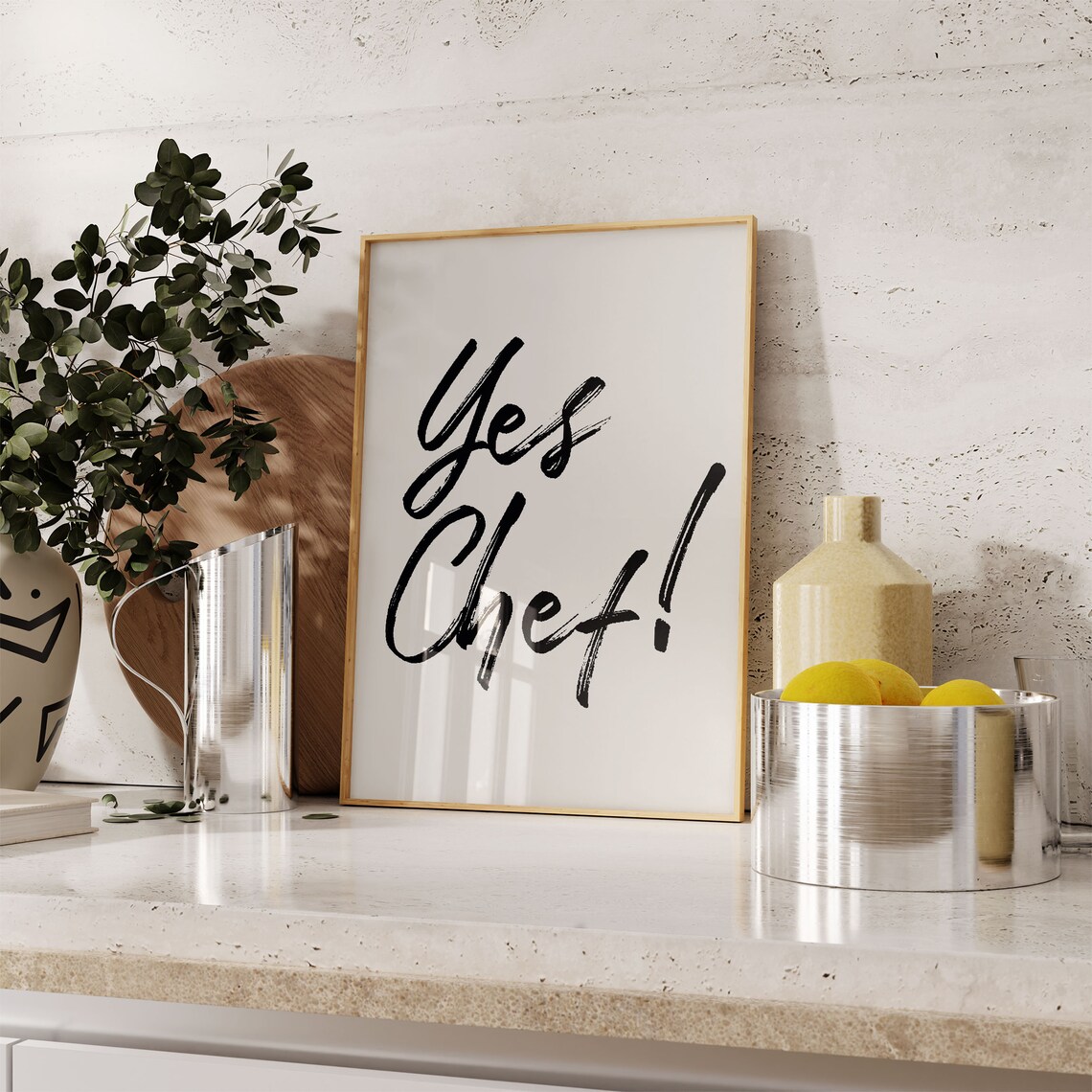 Yes Chef Funny Kitchen Art Print, Minimalist Decor - Image 4