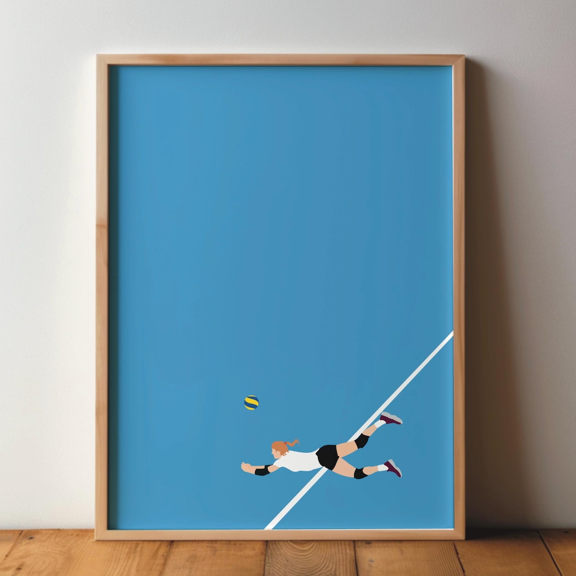Volleyball Player Art Print, Minimal Modern Pop Art