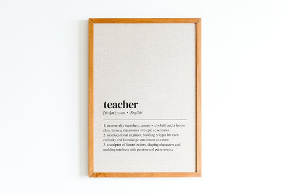 Teacher Definition Wall Art Poster Print Decor Minimalist Bedroom