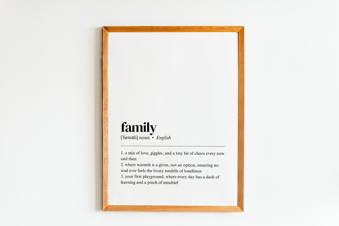 Family Definition Wall Art Poster Print Decor Minimalist Bedroom