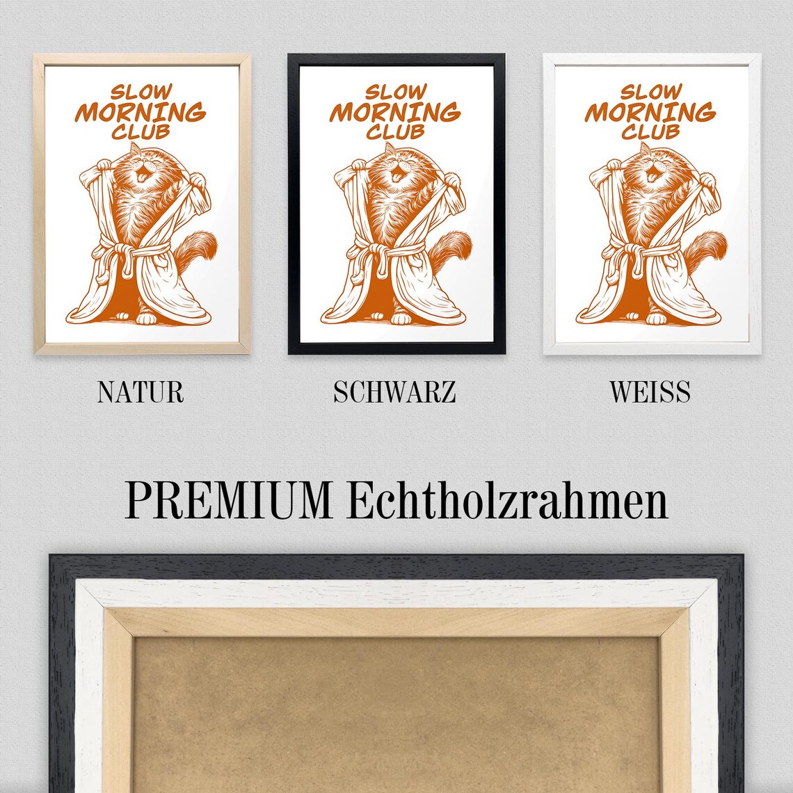 Funny Cat - Slow Morning Club Cozy Mornings Poster - Image 2