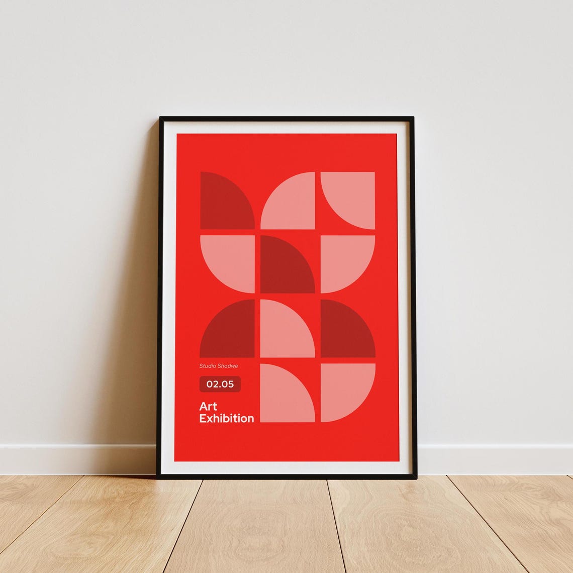 Red Geometric Art Print Mid Century Modern Poster Abstract Shapes Bold Wall Decor Minimalist Exhibition Print Gallery Wall Art - Image 4