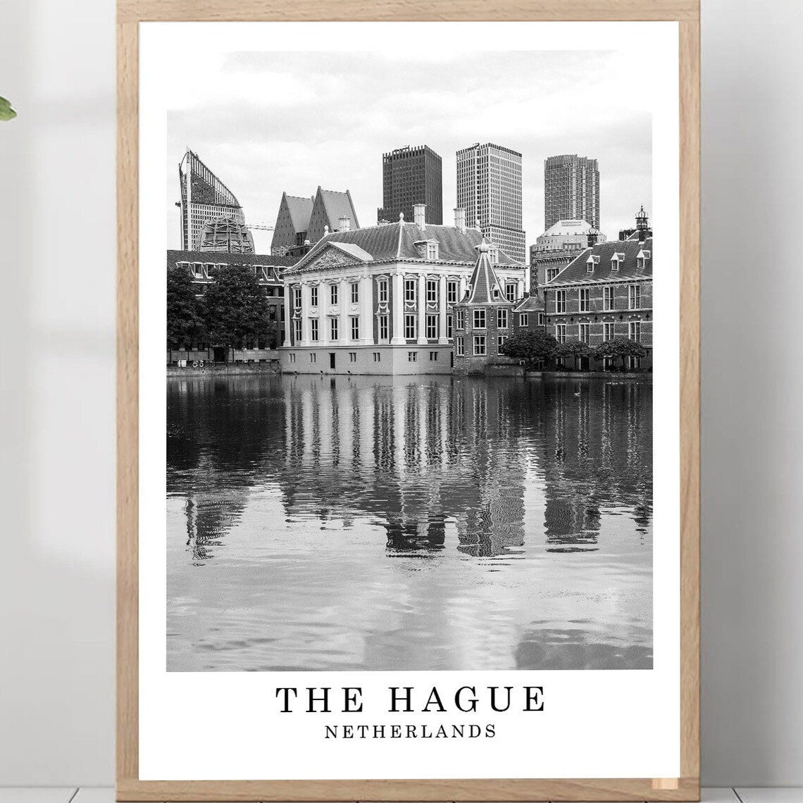 The Hague Hofvijver Lake And Historic Buildings Travel Poster