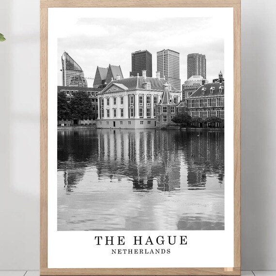 The Hague Hofvijver Lake And Historic Buildings Travel Poster