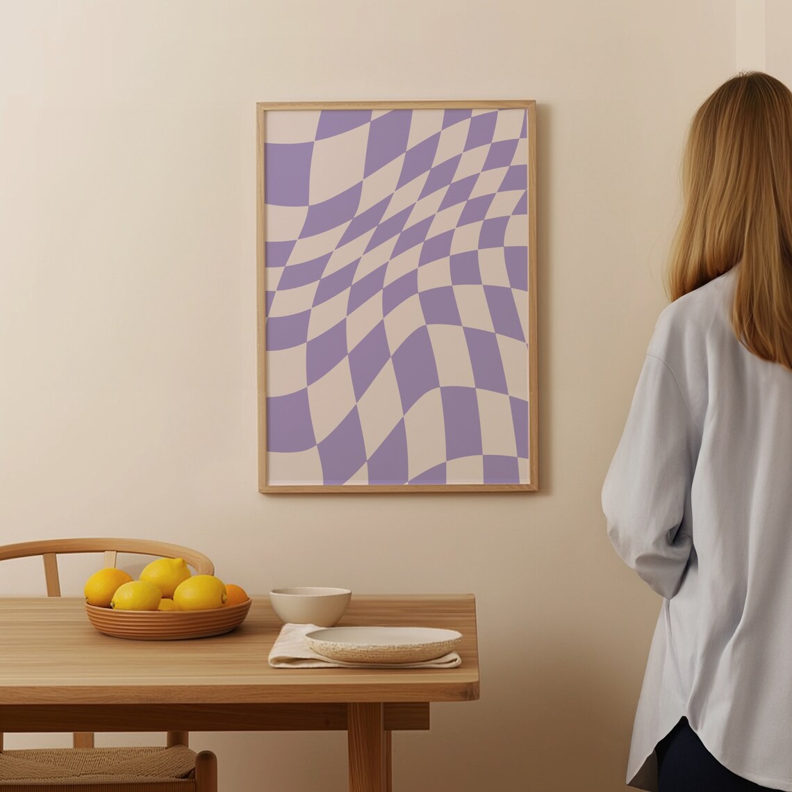 Retro Groovy Checkered Poster, Psychedelic Art - Image 2