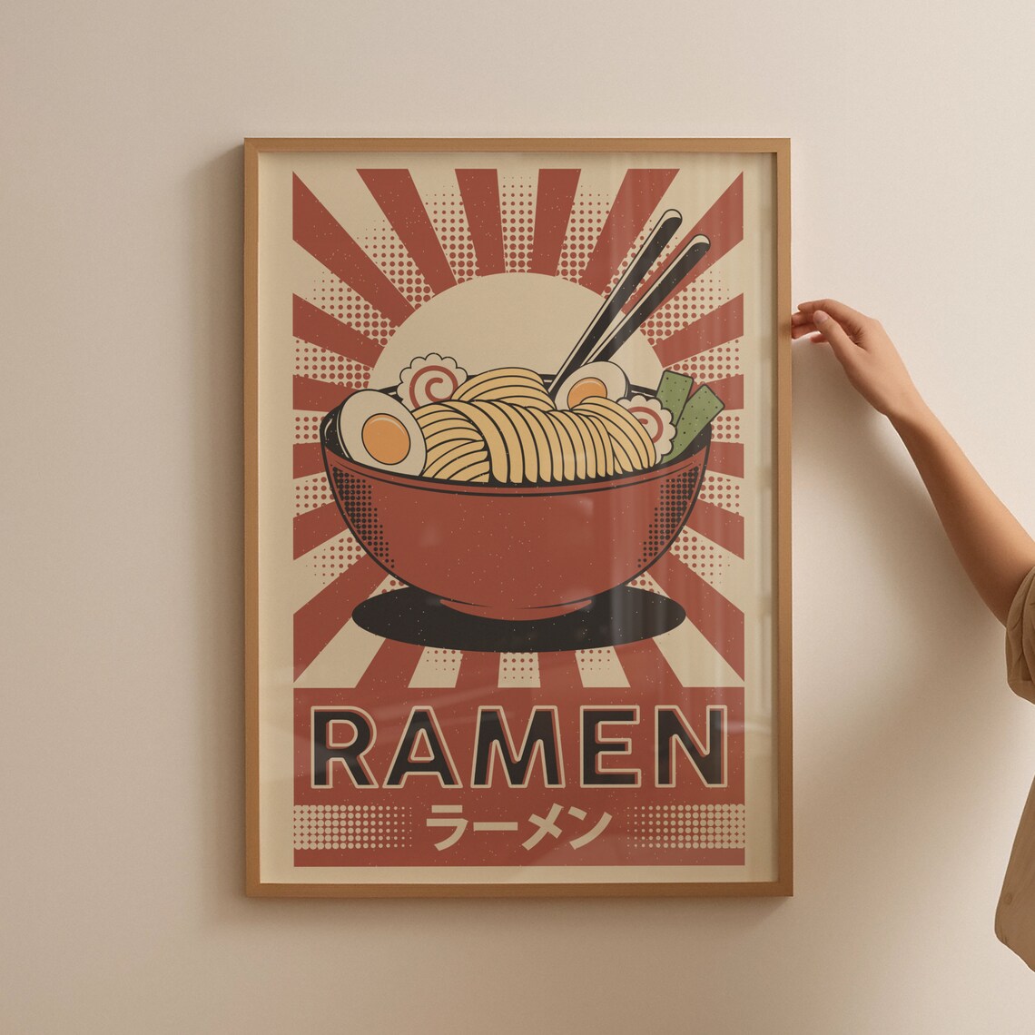 Retro Japanese Ramen Art Print, Kitchen Poster - Image 3