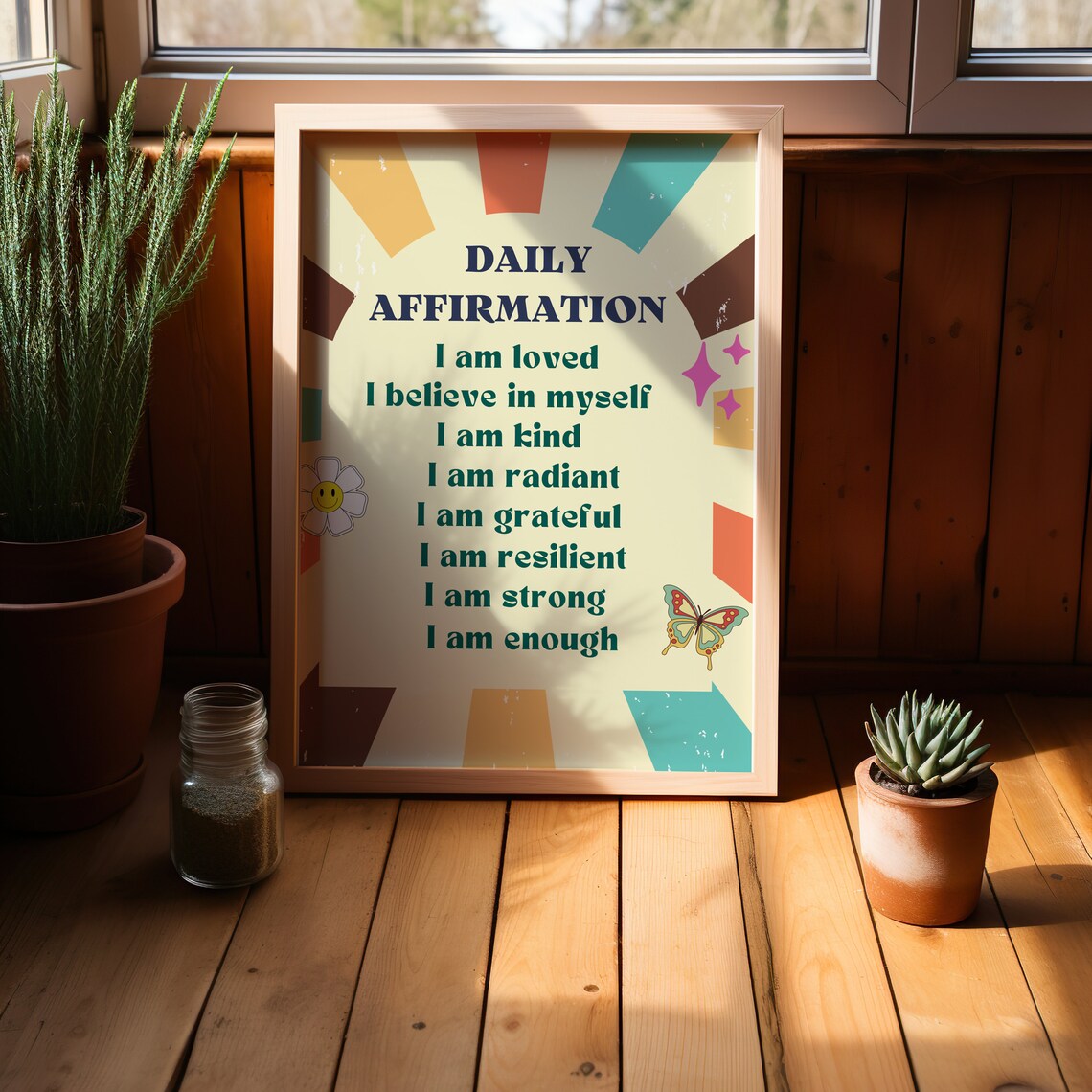 Retro Daily Affirmation Poster, Dorm Room Decor - Image 2