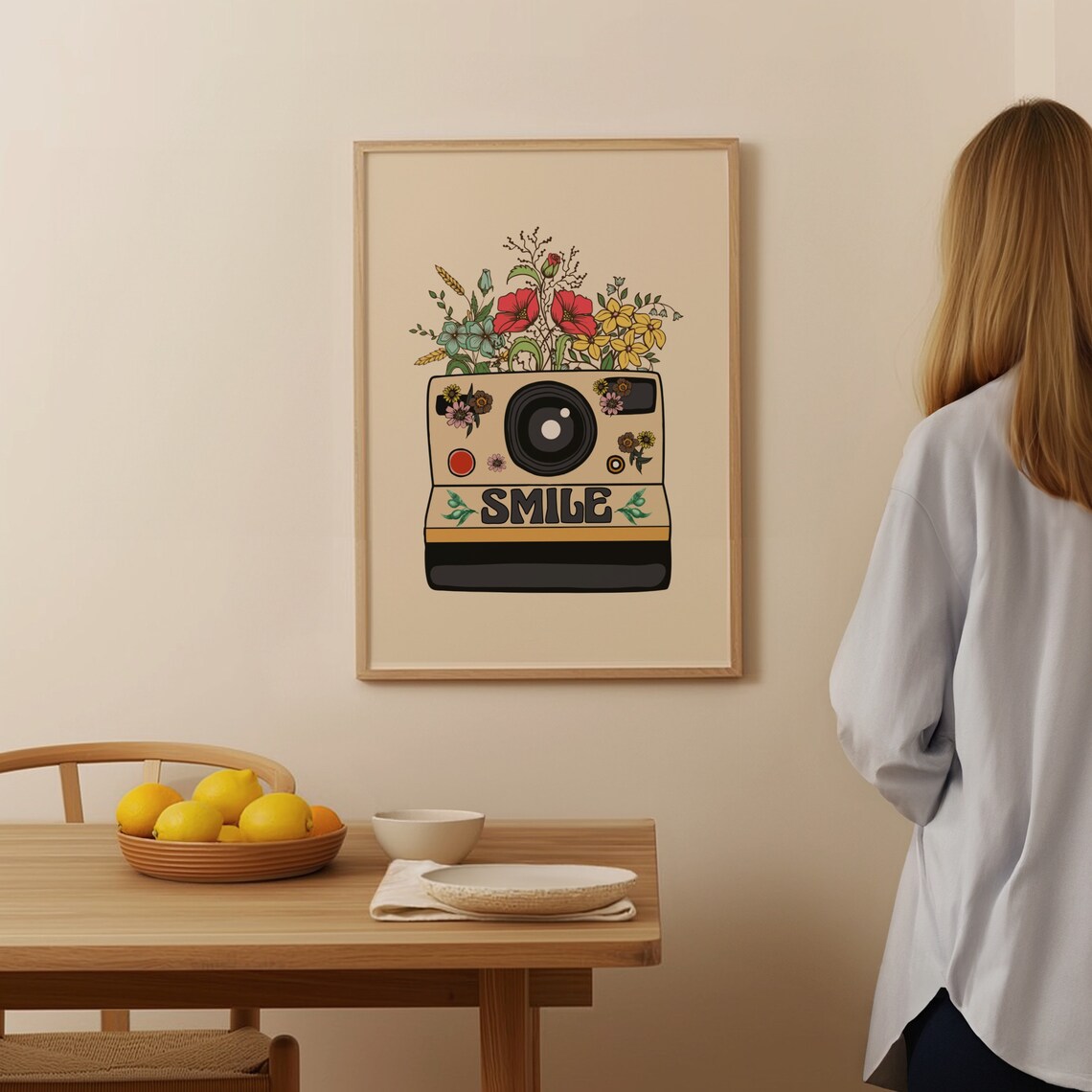 Hippie Flower Retro Quote Art Print, Floral Decor - Image 3