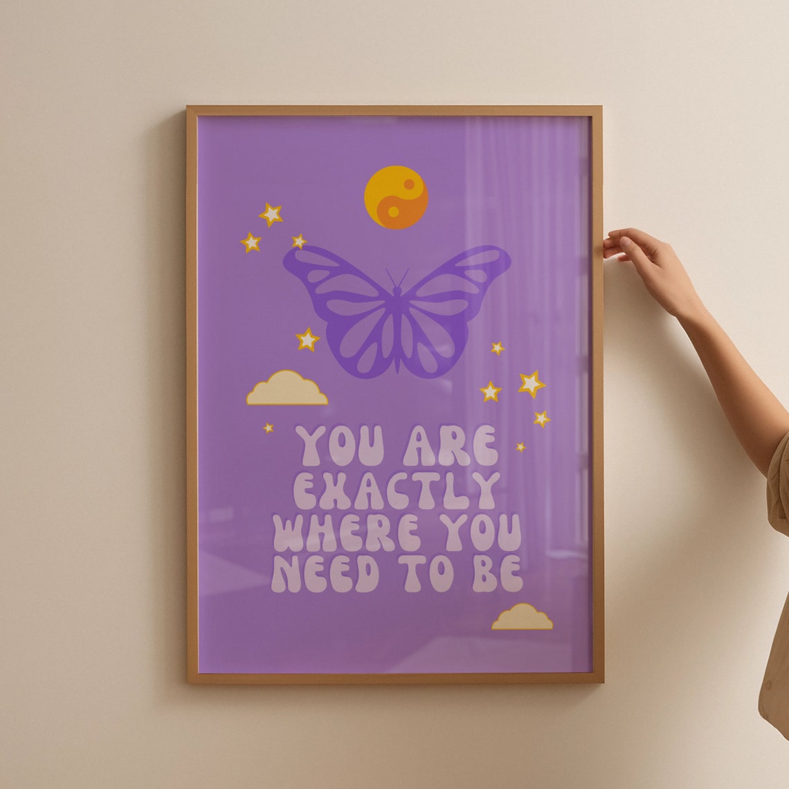 You Are Exactly Where You Need To Be Butterfly Celestial Quote Poster - Image 4