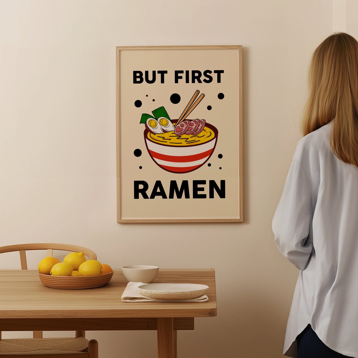 But First Ramen Retro Kitchen Wall Art Print - Image 4