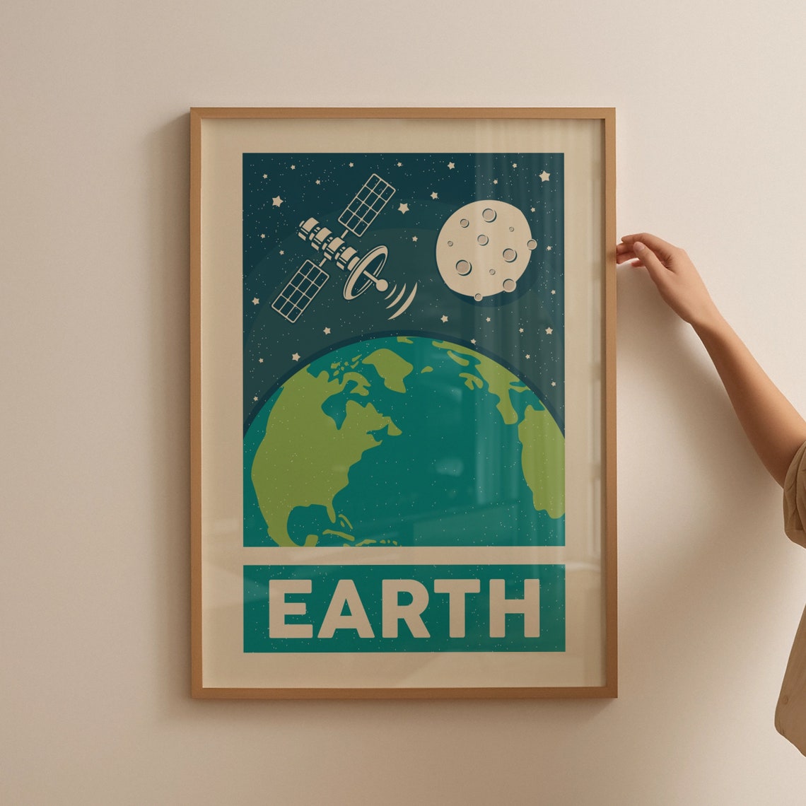 Earth Retro Space Satellite Moon Planet Vintage Chart Poster - Image 4