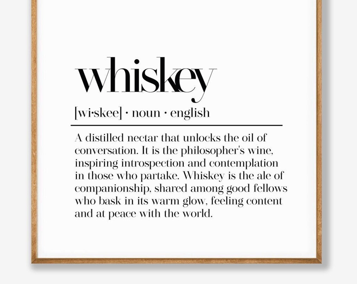 Whiskey Dictionary Definition Philosophers Wine Bar Cart Poster
