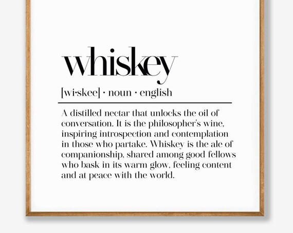 Whiskey Dictionary Definition Philosophers Wine Bar Cart Poster