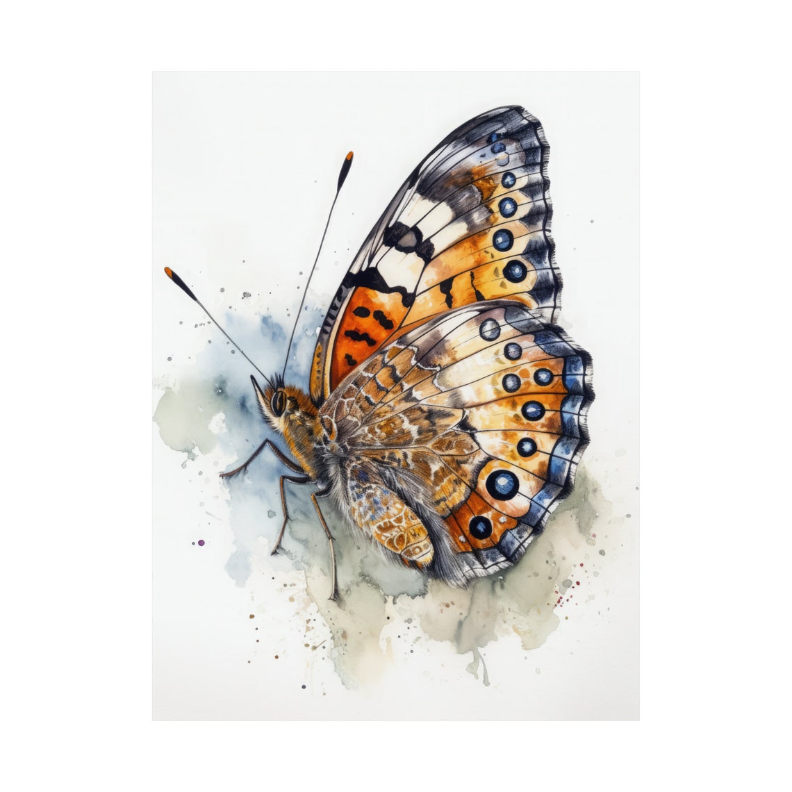 Pearl Crescent Butterfly Art Print Butterfly Home Dcor Watercolor Butterfly Painting Insect Wall Art Nature Lover Butterflies Artwork - Image 4