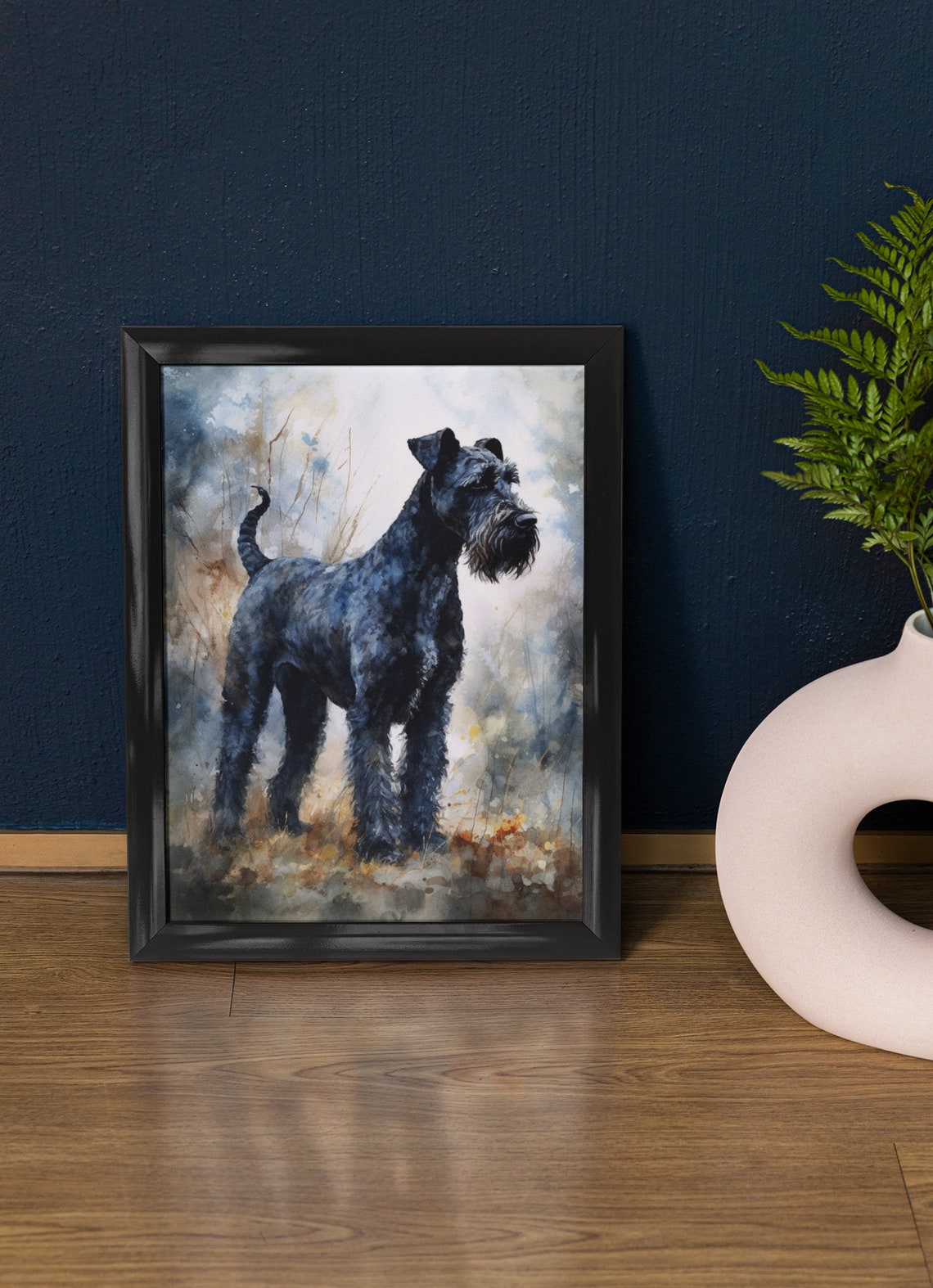Kerry Blue Terrier Dog Art Print Dog Wall Art Animal Art Print Animal Art Poster Dog Lover Gift Colorful Animal Wall Art Cool Dog Art