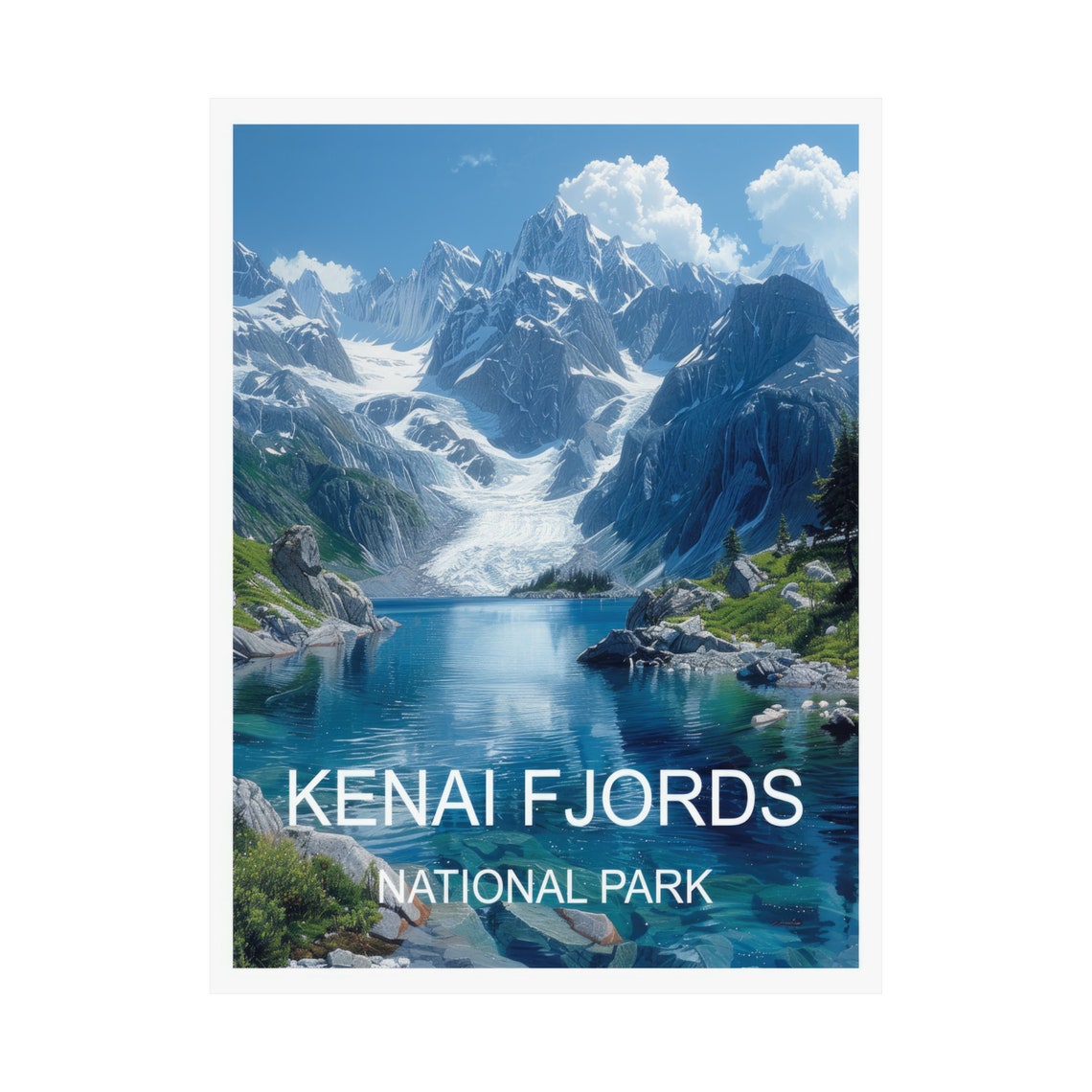 Kenai Fjords National Park Glacier Fjord Mountain View Poster - Image 3