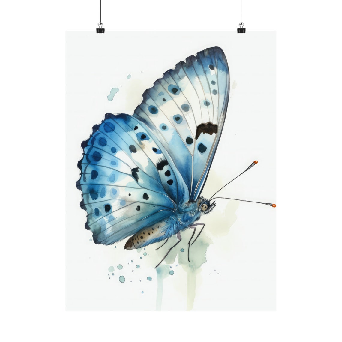Azure Butterfly Art Print Butterfly Home Dcor Watercolor Butterfly Painting Insect Wall Art Nature Lover Butterflies Artwork - Image 5