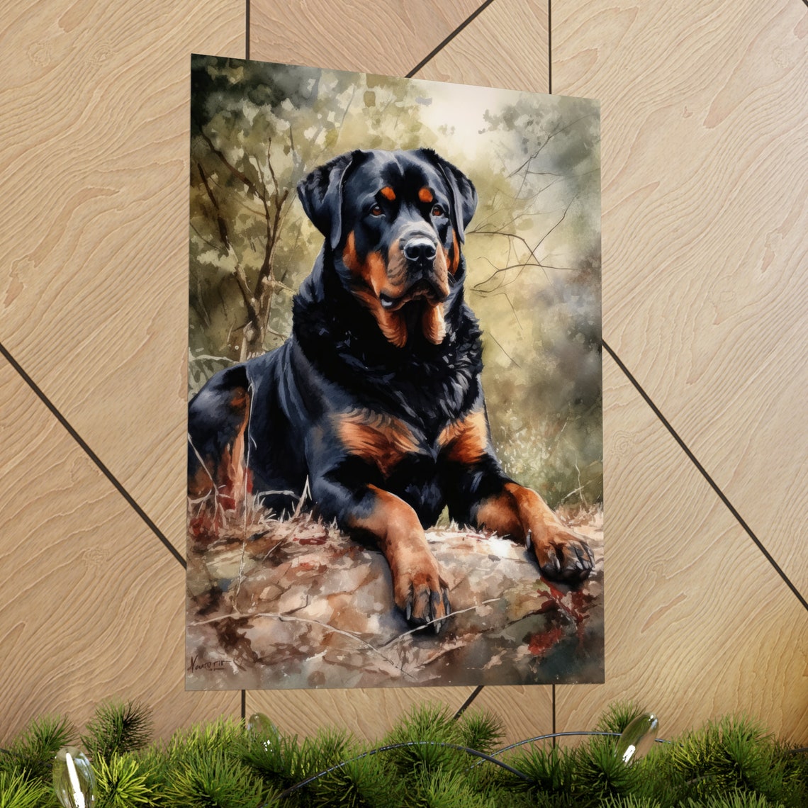 Rottweiler Dog Art Print Dog Wall Art Animal Art Print Animal Art Poster Dog Lover Gift Colorful Animal Wall Art Cool Dog Art - Image 2