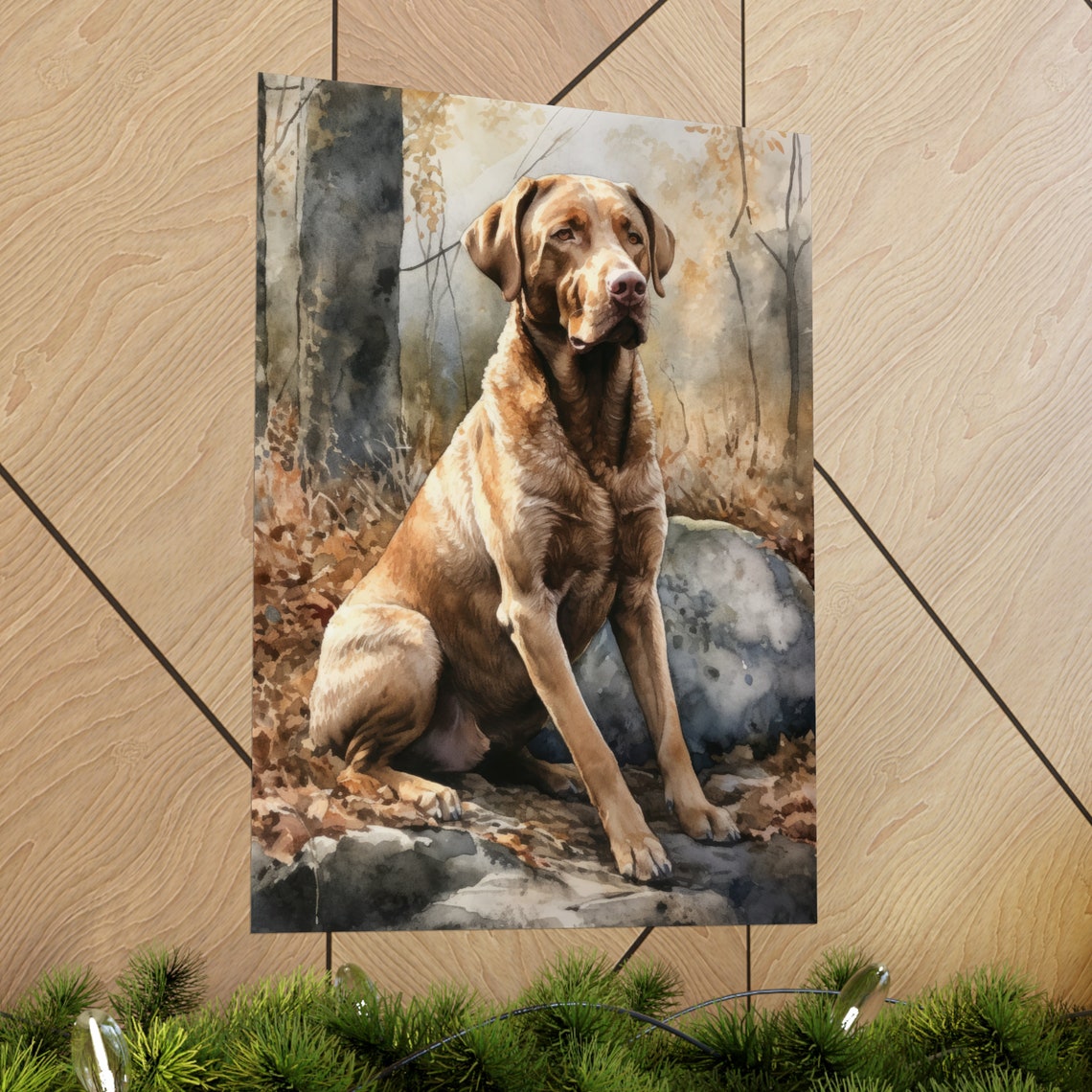 Chesapeake Bay Retriever Dog Art Print Dog Wall Art Animal Art Print Animal Art Poster Dog Lover Gift Colorful Animal Wall Art - Image 2