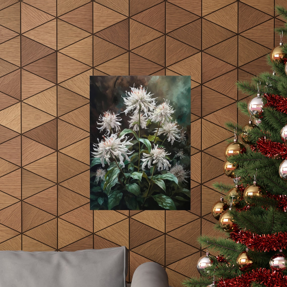 White Bee Balm Flower Art Print Flower Painting Flower Dcor Floral Art Print Floral Wall Art Painting Floral Artwork Botanical Print - Image 3