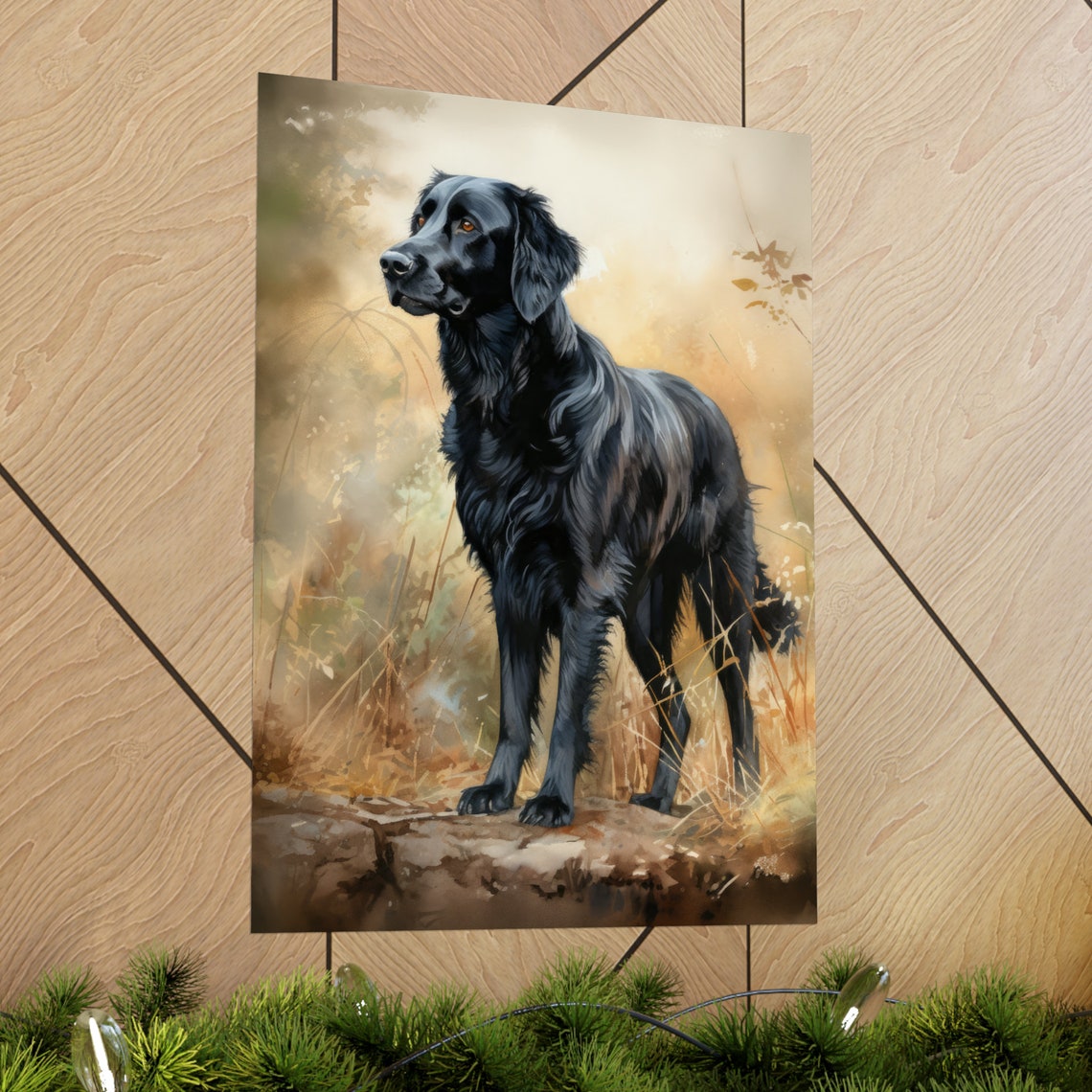 Flat Coated Retriever Dog Art Print Dog Wall Art Animal Art Print Animal Art Poster Dog Lover Gift Colorful Animal Wall Art Cool Dog - Image 2
