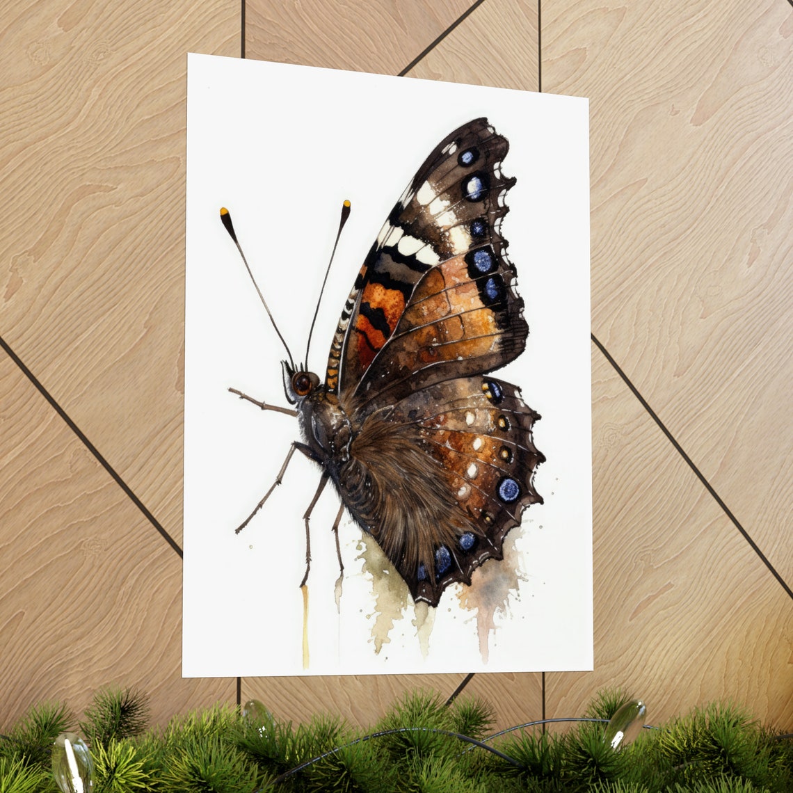 Mourning Cloak Butterfly Art Print Butterfly Home Dcor Watercolor Butterfly Painting Insect Wall Art Nature Lover Butterflies Artwork - Image 2