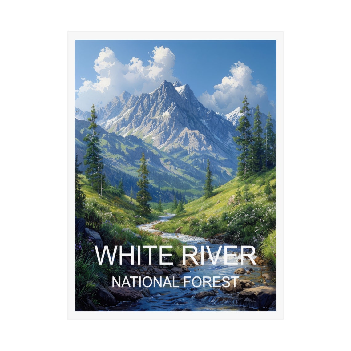 White River National Forest Rocky Mountain River Stream Poster - Image 3